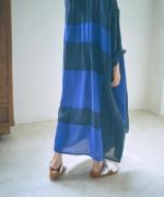 パッチワークワッシャーリネン　2wayワンピース