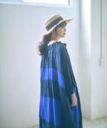 パッチワークワッシャーリネン　2wayワンピース