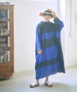 パッチワークワッシャーリネン　2wayワンピース