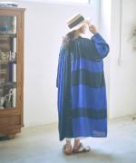 パッチワークワッシャーリネン　2wayワンピース