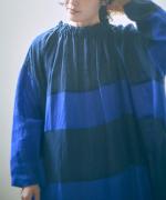 パッチワークワッシャーリネン　2wayワンピース