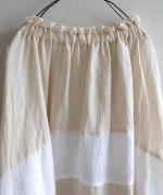 パッチワークワッシャーリネン　2wayワンピース