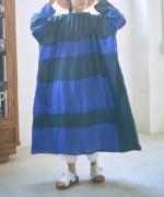 パッチワークワッシャーリネン　2wayワンピース