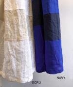 パッチワークワッシャーリネン　ギャザーパンツ