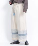 コットンリネン刺繍　パンツ