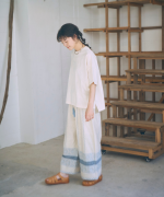 コットンリネン刺繍　パンツ