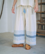 コットンリネン刺繍　パンツ