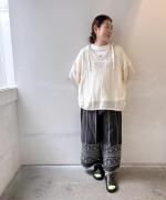 コットンリネン刺繍　パンツ