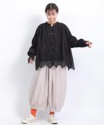 カットワークレース　ブラウス