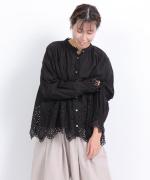 カットワークレース　ブラウス