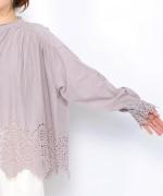 カットワークレース　ブラウス