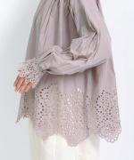 カットワークレース　ブラウス