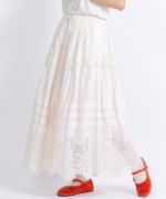カットワークレース　スカート