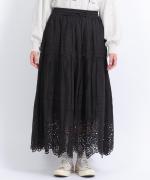 カットワークレース　スカート