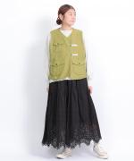 カットワークレース　スカート