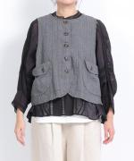 コットンリネンポリ　ベスト