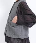 コットンリネンポリ　ベスト