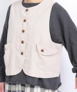 コットンリネンポリ　ベスト