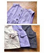 コットンリネンポリ　ベスト