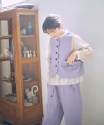 コットンリネンポリ　ベスト