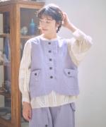 コットンリネンポリ　ベスト