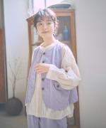 コットンリネンポリ　ベスト