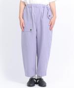 コットンリネンポリ　テーパードパンツ