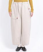 コットンリネンポリ　テーパードパンツ