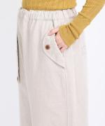 コットンリネンポリ　テーパードパンツ