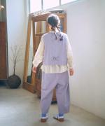 コットンリネンポリ　テーパードパンツ