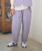 コットンリネンポリ　テーパードパンツ