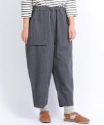 コットンリネンポリ　テーパードパンツ