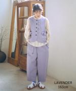 コットンリネンポリ　テーパードパンツ