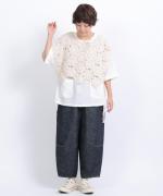 コットンリネンデニム　ティンカーパンツ