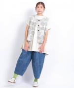 コットンリネンデニム　ティンカーパンツ