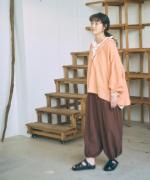 ラミーキャンバス　フードブラウス