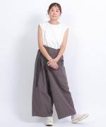 コットンリネンライトチノ　ベルト付きパンツ