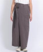 コットンリネンライトチノ　ベルト付きパンツ