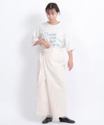 コットンリネンライトチノ　ベルト付きパンツ