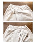 コットンリネンライトチノ　ベルト付きパンツ