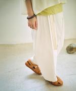 コットンリネンライトチノ　ベルト付きパンツ