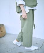 コットンリネンライトチノ　ベルト付きパンツ