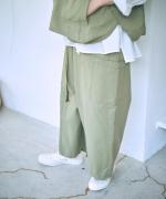 コットンリネンライトチノ　ベルト付きパンツ