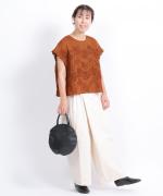 コットンリネンライトチノ　ベルト付きパンツ