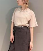 コットンリネンライトチノ　ベルト付きパンツ