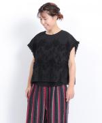 テープ刺繡コットンボイル　ベストプルオーバー