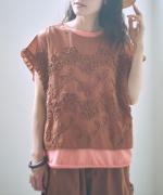 テープ刺繡コットンボイル　ベストプルオーバー