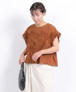 テープ刺繡コットンボイル　ベストプルオーバー