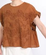 テープ刺繡コットンボイル　ベストプルオーバー