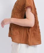 テープ刺繡コットンボイル　ベストプルオーバー